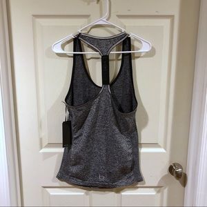 NWT bebe activewear top M gray/silver/black
